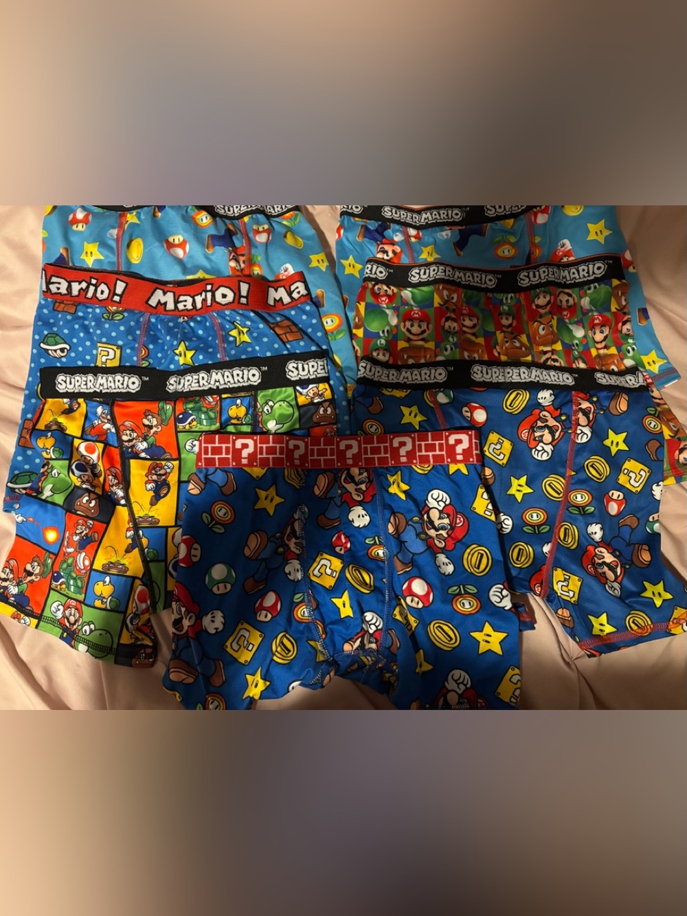 Nintendo Blue Super Mario Kids' Graphic Boxer Briefs - 7 pairs